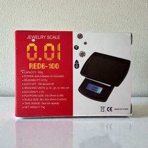 Jewelry Scale 0.01 Red6-100 Capacity 100g Auto Off AAA Batteries Included New!